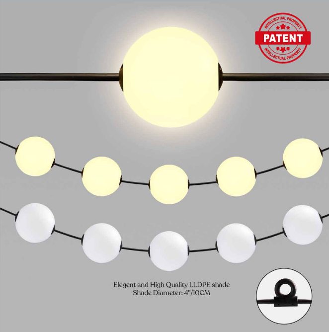 Patented Outdoor led Globe string light, solar powered Patented Outdoor led globe string light