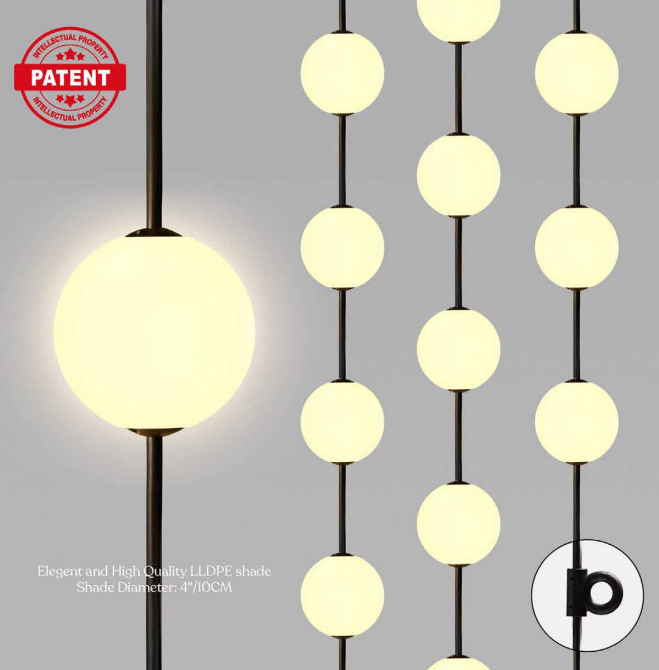 Patented Outdoor led Globe string light, solar powered Patented Outdoor led globe string light